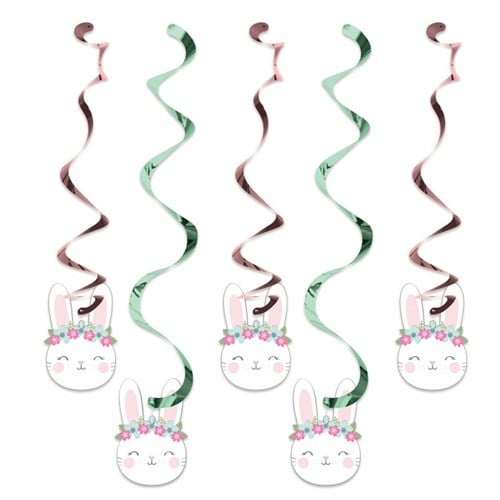 Feestbazaar Hangdecoratie Swirls Konijnen  (5st)