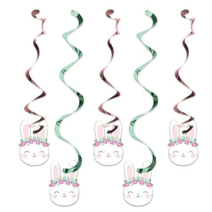 Feestbazaar Hangdecoratie Swirls Konijnen  (5st)