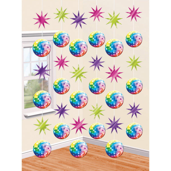 Feestbazaar Hangdecoratie Swirls Stars Discoballen