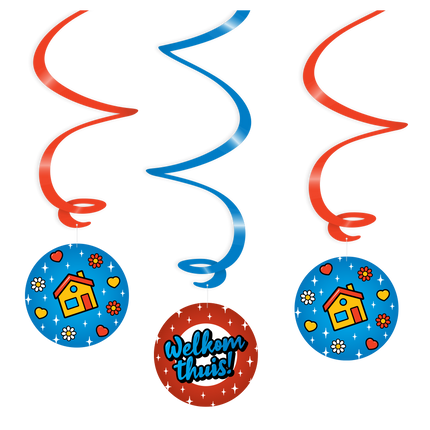 Feestbazaar Hangdecoratie Swirls Welkom Thuis Cartoon (3st)