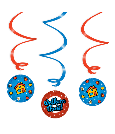 Feestbazaar Hangdecoratie Swirls Welkom Thuis Cartoon (3st)