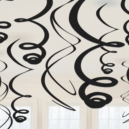 Feestbazaar Hangdecoratie Swirls Zwart