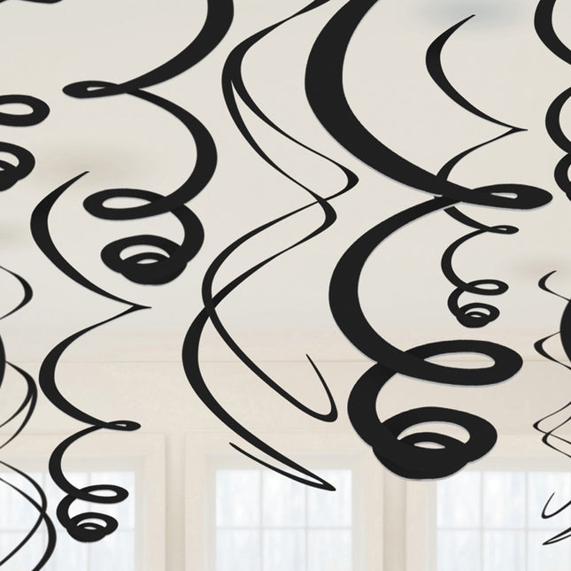Feestbazaar Hangdecoratie Swirls Zwart