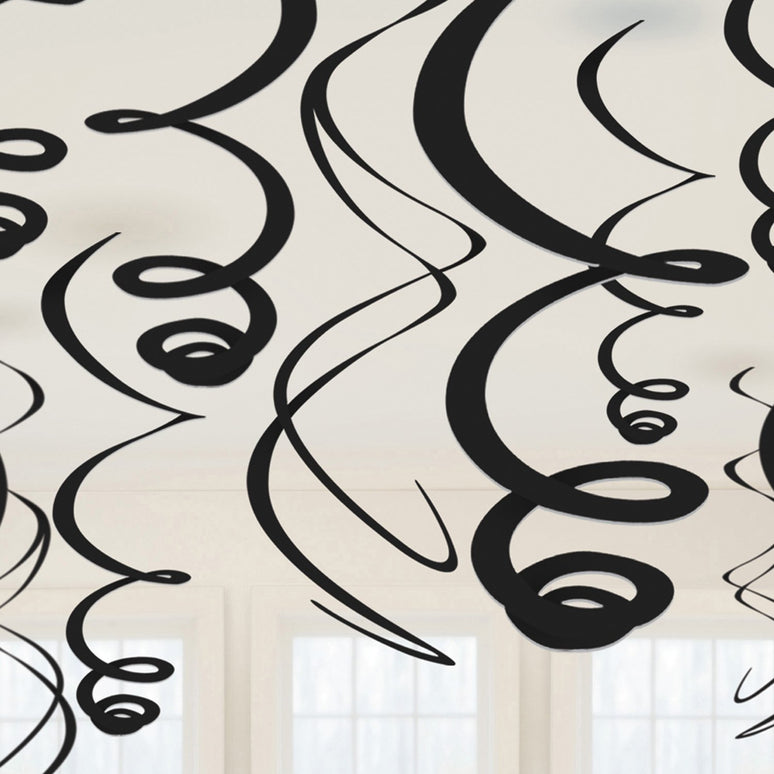 Feestbazaar Hangdecoratie Swirls Zwart