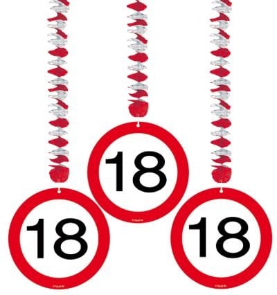 Feestbazaar Hangdecoratie verkeersbord 18
