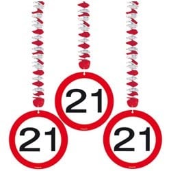Feestbazaar Hangdecoratie verkeersbord 21