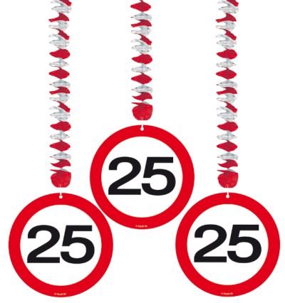 Feestbazaar Hangdecoratie verkeersbord '25'