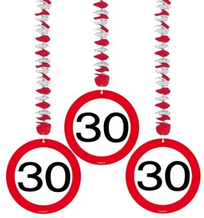 Feestbazaar Hangdecoratie verkeersbord '30'