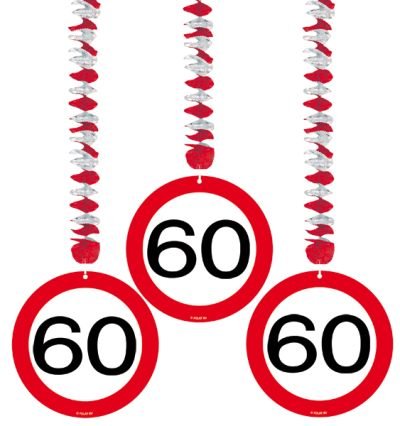 Feestbazaar Hangdecoratie verkeersbord '60'