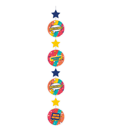 Feestbazaar Hangdecoratie 'Welcome' Rainbow (1,2m)