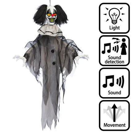 Feestbazaar Hangende Decoratie Nightmare Clown (90cm)