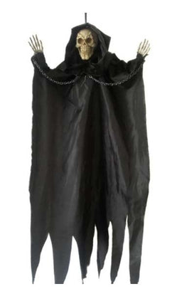 Feestbazaar Hangende Skelet Zwart Gewaad 65cm