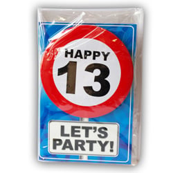Feestbazaar Happy Age Kaart - 13 Jaar