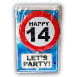 Feestbazaar Happy Age Kaart - 14 Jaar