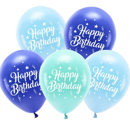 Feestbazaar Happy Birthday Ballonnen Blauw Mix (5st)