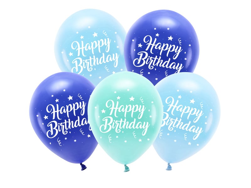 Feestbazaar Happy Birthday Ballonnen Blauw Mix (5st)