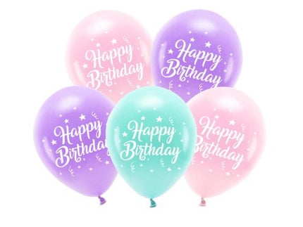 Feestbazaar Happy Birthday Ballonnen Pastel Mix (5st)