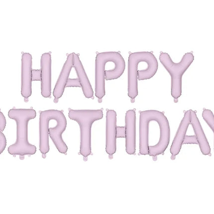 Feestbazaar Happy Birthday Ballonnen Set Mat Paars