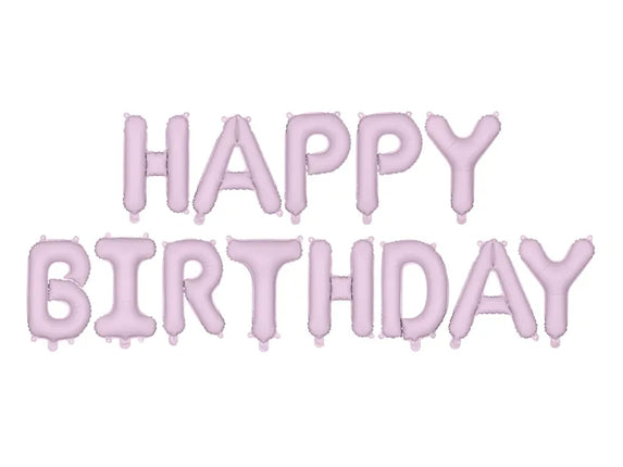 Feestbazaar Happy Birthday Ballonnen Set Mat Paars