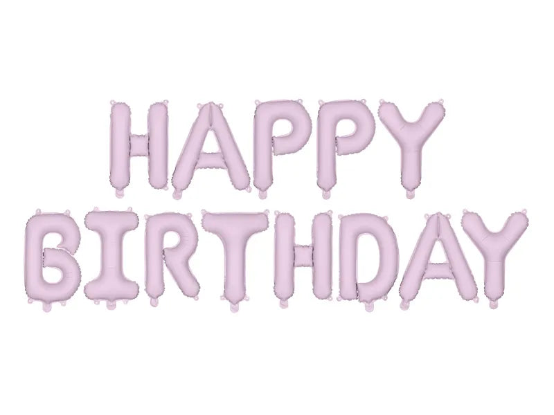Feestbazaar Happy Birthday Ballonnen Set Mat Paars
