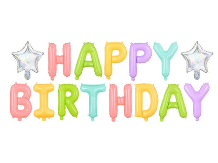 Feestbazaar Happy Birthday Ballonnen Set Pastel