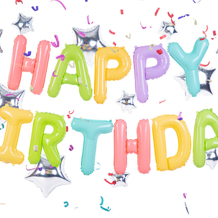 Feestbazaar Happy Birthday Ballonnen Set Pastel