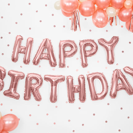 Feestbazaar Happy Birthday Ballonnen set Rosé Goud