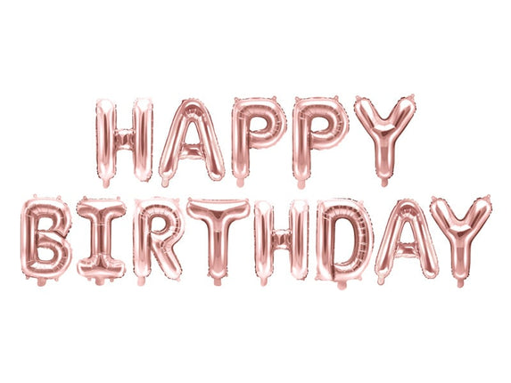 Feestbazaar Happy Birthday Ballonnen set Rosé Goud