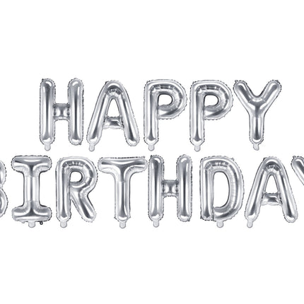 Feestbazaar Happy Birthday Ballonnen Set Zilver