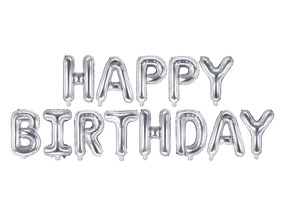 Feestbazaar Happy Birthday Ballonnen Set Zilver