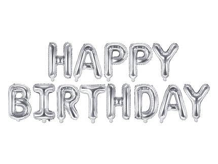 Feestbazaar Happy Birthday Ballonnen Set Zilver