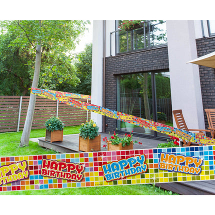 Feestbazaar Happy Birthday Blocks Markeerlint (7m)