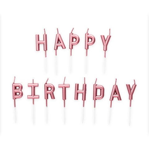 Feestbazaar Happy Birthday Kaarsjes Rosé Goud