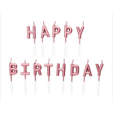 Feestbazaar Happy Birthday Kaarsjes Rosé Goud