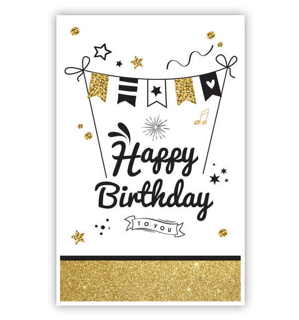Feestbazaar Happy Birthday Kaart Vlaggetjes tussen stokken