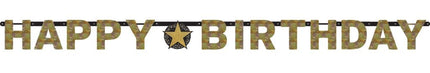 Feestbazaar Happy Birthday letterslinger sparkling goud