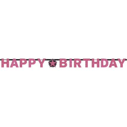 Feestbazaar Happy Birthday Letterslinger Sparkling Pink