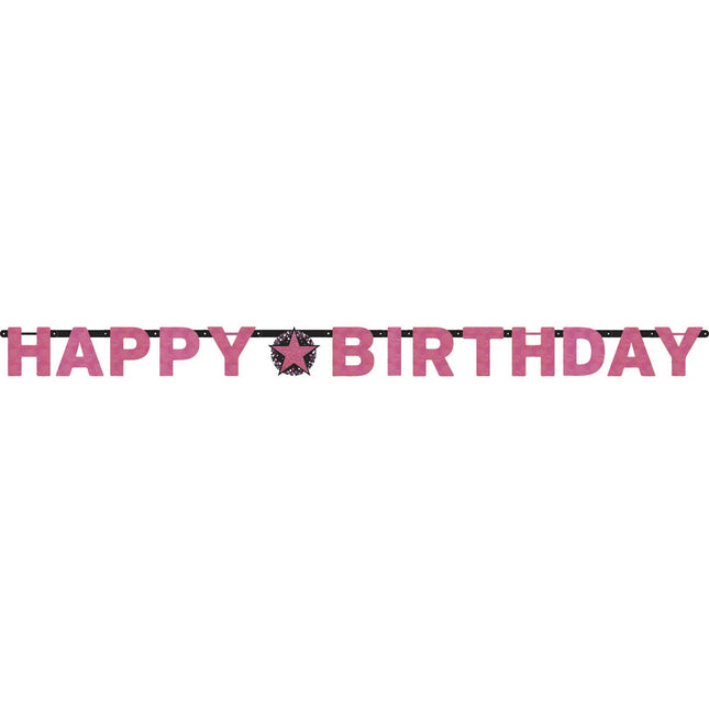 Feestbazaar Happy Birthday Letterslinger Sparkling Pink