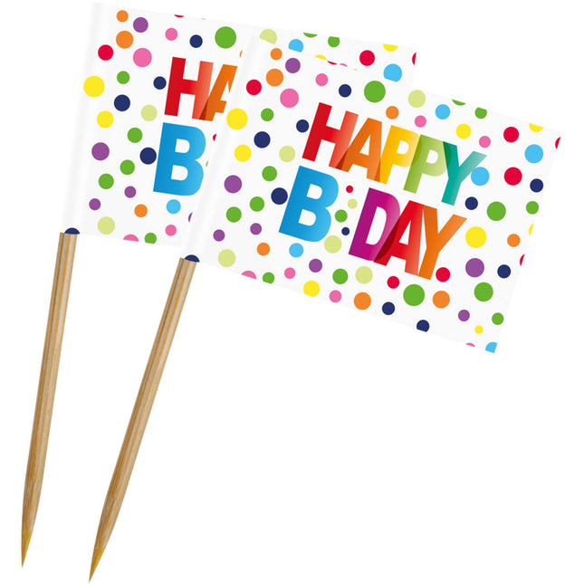 Feestbazaar Happy Birthday Prikkers - 50 Stuks