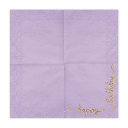Feestbazaar Happy Birthday Servetten Kleuren Mix (12st)