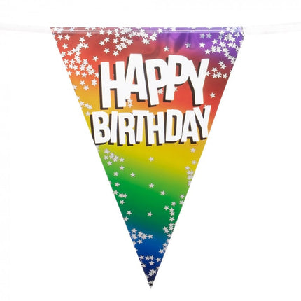 Feestbazaar Happy Birthday Vlaggenlijn Sterretjes Rainbow (6m)