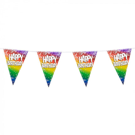 Feestbazaar Happy Birthday Vlaggenlijn Sterretjes Rainbow (6m)