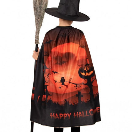 Feestbazaar Happy Halloween Cape Kind met Hoed