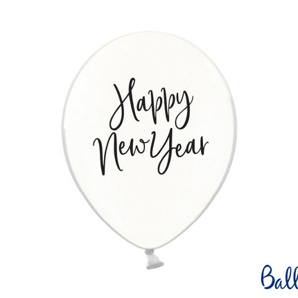 Feestbazaar Happy New Year ballonnen Transparant (6st)
