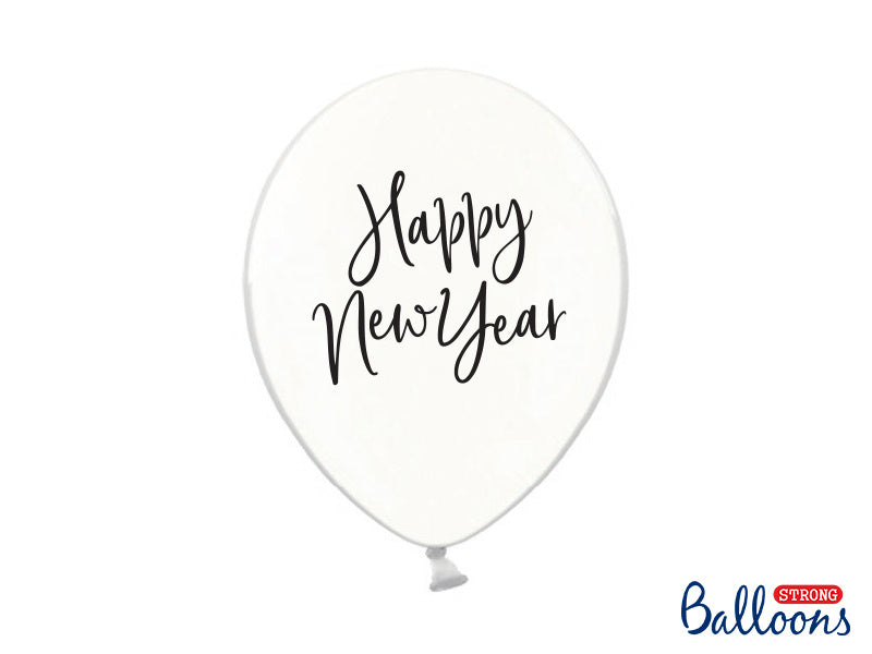 Feestbazaar Happy New Year ballonnen Transparant (6st)