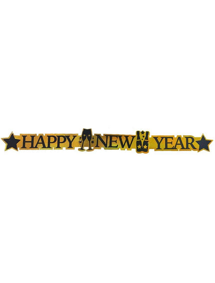 Feestbazaar Happy New Year Banner Goud 113cm