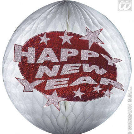Feestbazaar Happy new year papierdecoratie rood