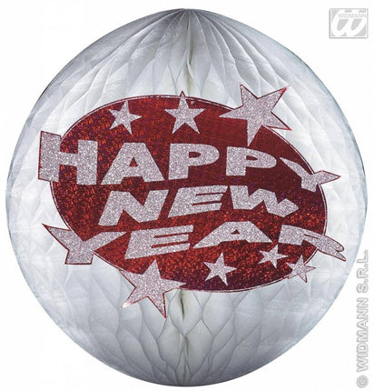 Feestbazaar Happy new year papierdecoratie rood