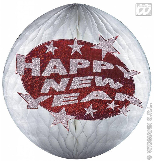 Feestbazaar Happy new year papierdecoratie rood