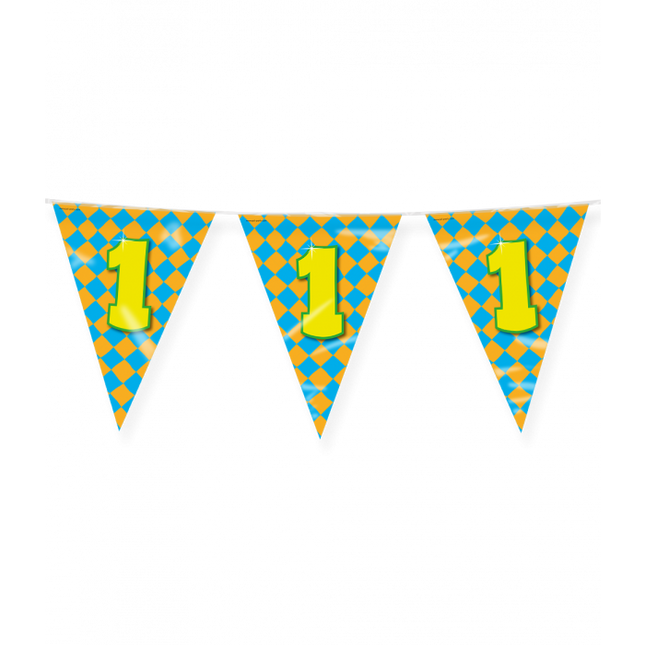 Feestbazaar Happy Verjaardag Vlaggenlijn 1 jaar (10m)